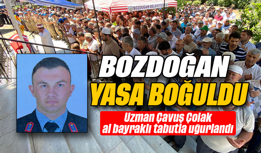 Bozdoğan yasa boğuldu : Uzman Çavuş Çolak, al bayraklı tabutla uğurlandı