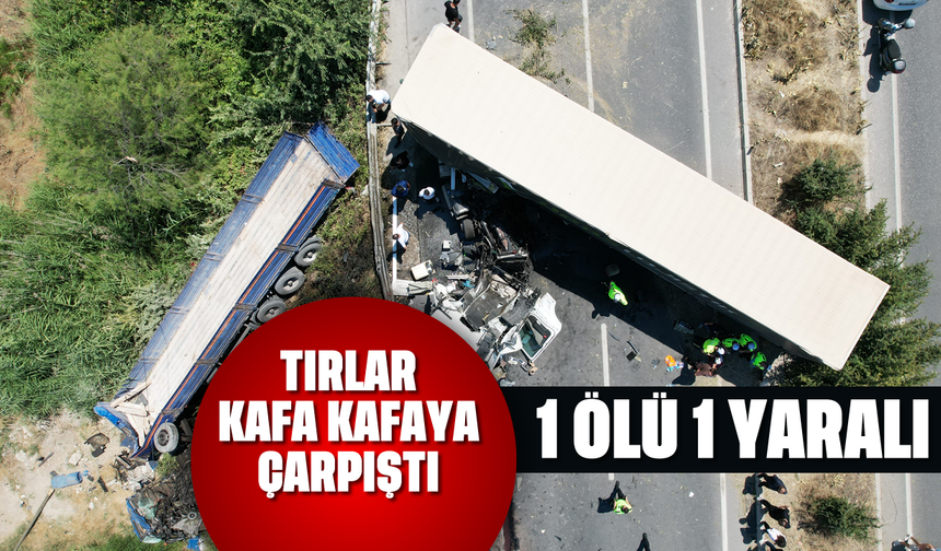 Tırlar kafa kafaya çarpıştı; 1 ölü, 1 yaralı