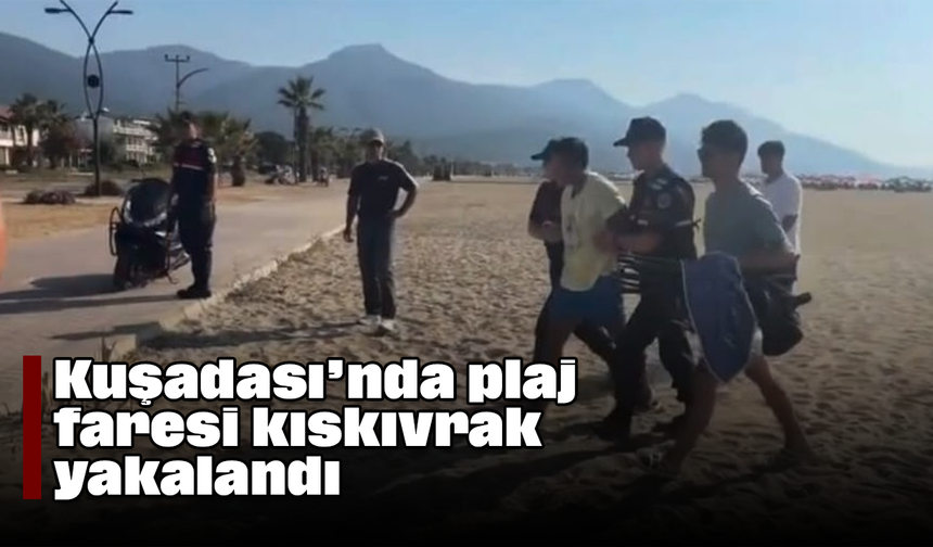 Kuşadası’nda plaj faresi kıskıvrak yakalandı