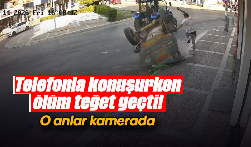 Telefonla konuşurken ölüm teğet geçti! :O anlar kamerada