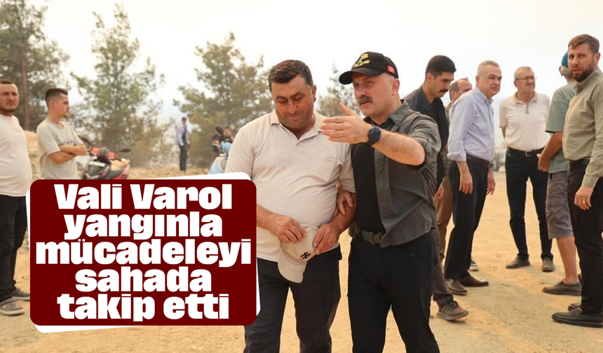 Vali Varol, yangınla mücadeleyi sahada takip etti