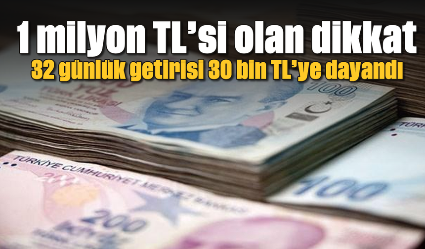 1 milyon TL’si olan dikkat: 32 günlük getirisi 30 bin TL’ye dayandı
