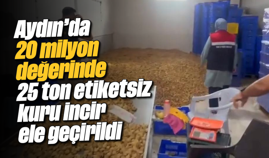 Aydın'da 20 milyon değerinde 25 ton etiketsiz kuru incir ele geçirildi