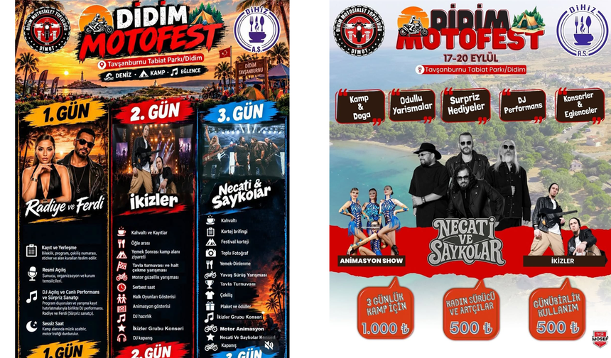 Didim Motofest heyecanı başlıyor: Motosiklet tutkunları Tavşanburnu’nda buluşuyor