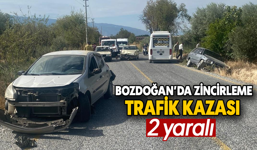 Bozdoğan’da zincirleme trafik kazası: 2 yaralı