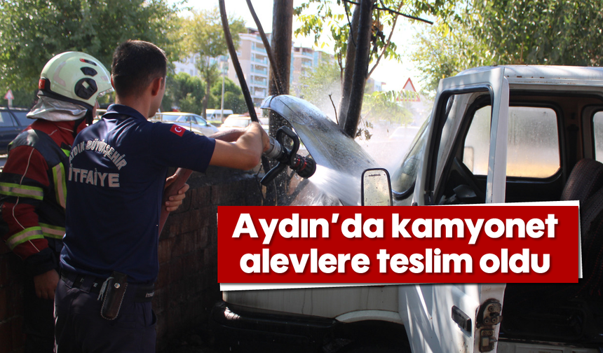 Aydın’da kamyonet alevlere teslim oldu