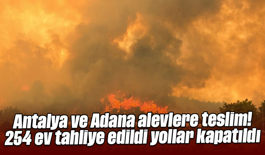 Antalya ve Adana alevlere teslim! 254 ev tahliye edildi yollar kapatıldı