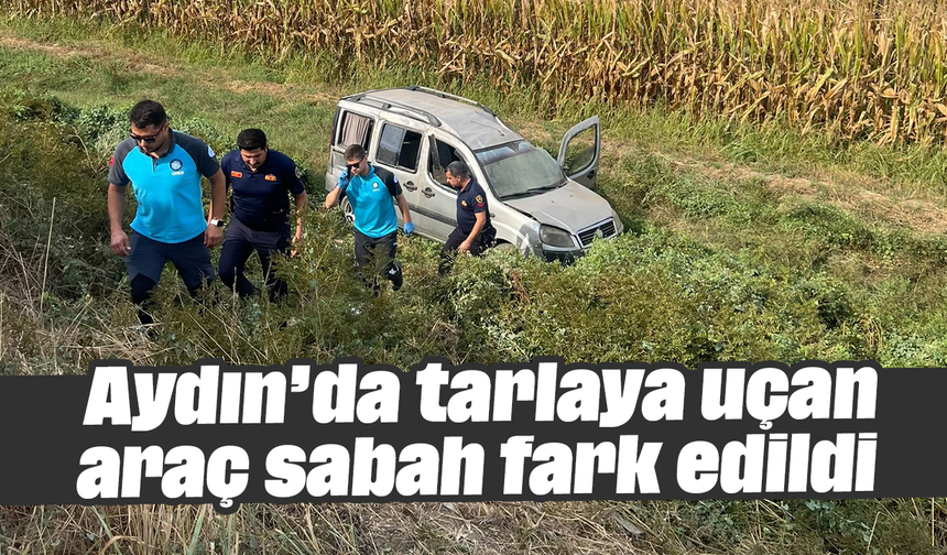 Aydın’da tarlaya uçan araç sabah fark edildi