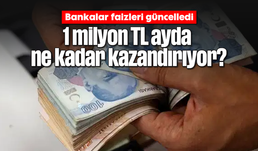 Bankalar faizleri güncelledi: 1 milyon TL ayda ne kadar kazandırıyor?