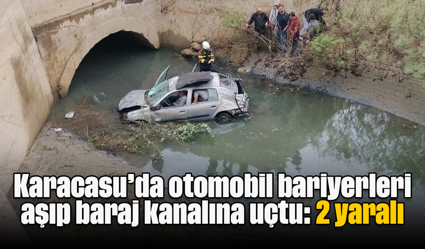Karacasu’da Otomobil Bariyerleri Aşıp Baraj Kanalına Uçtu: 2 Yaralı