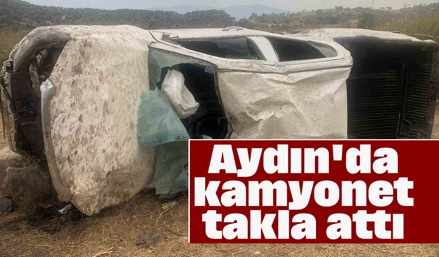 Aydın'da kamyonet takla attı