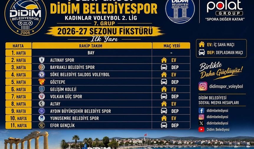 Polat Group Didim Belediyespor’un 2026-2027 sezonu fikstürü belli oldu