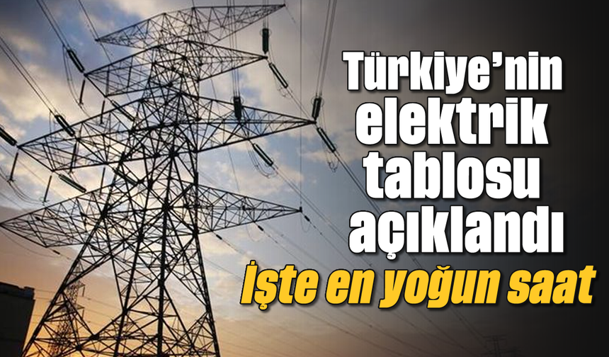 Türkiye’nin elektrik tablosu açıklandı: İşte en yoğun saat