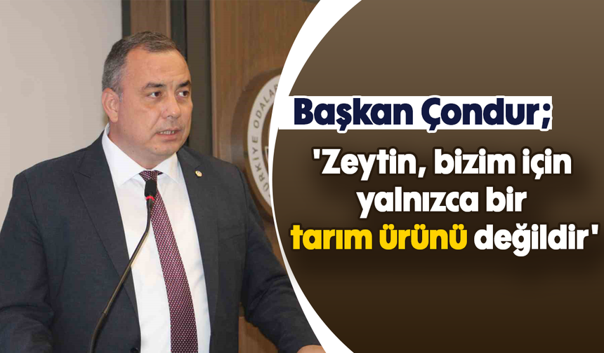 Başkan Çondur: 'Zeytin, bizim için yalnızca bir tarım ürünü değildir'