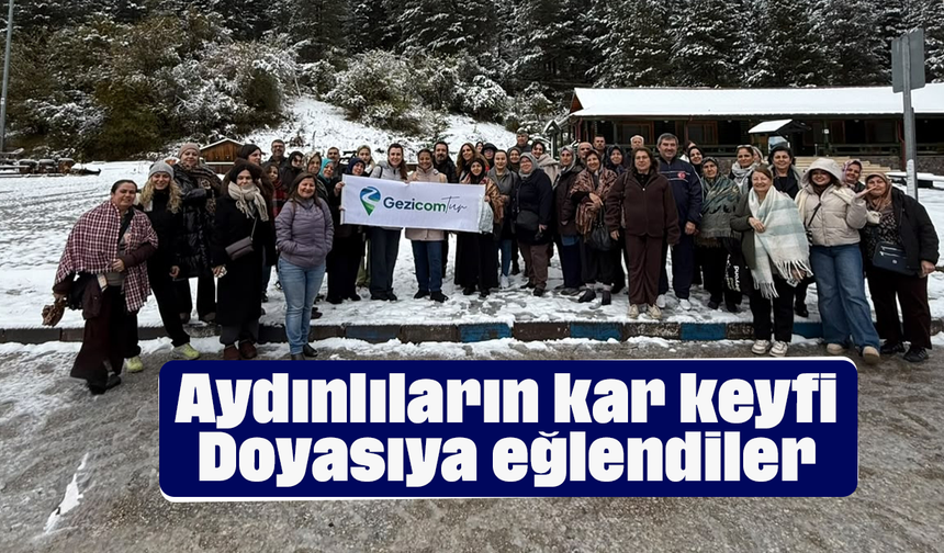 Aydınlıların kar keyfi: Doyasıya eğlendiler