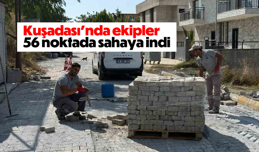 Kuşadası’nda ekipler 56 noktada sahaya indi
