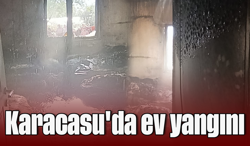 Karacasu'da ev yangını