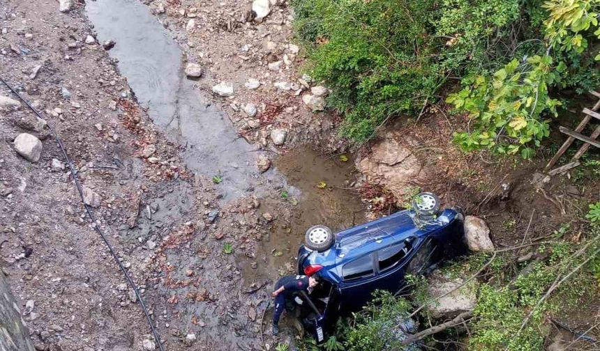 Aydın'da kontrolden çıkan otomobil dereye uçtu: 3 yaralı