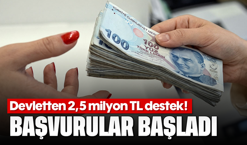 Devletten 2,5 milyon TL destek! Başvurular başladı