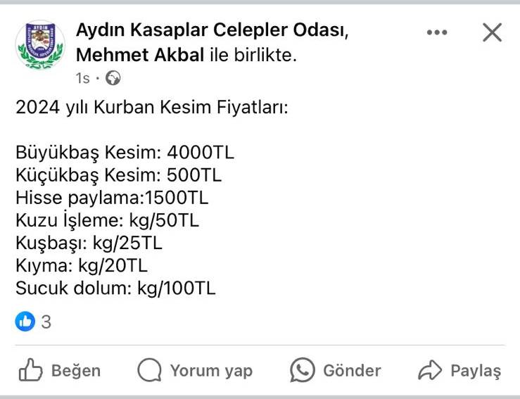 Kurban Kesim Fiyatlarina Jet Hizinda Zam Kadidan Tepki Biraz Halki Dusunun 471104 A338Ff5Be4Aa614E95B381F75F703E26