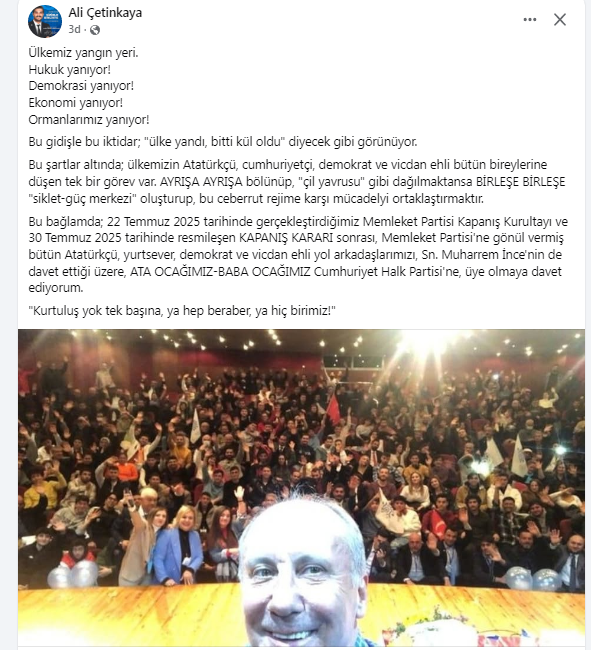 Cetinkayadan Chpli Eski Yol Arkadaslarina Cagri Bolunmek Yerine Birlesmek Gerek 587962 88D08B2D4577672B11598E32Ee38A55D