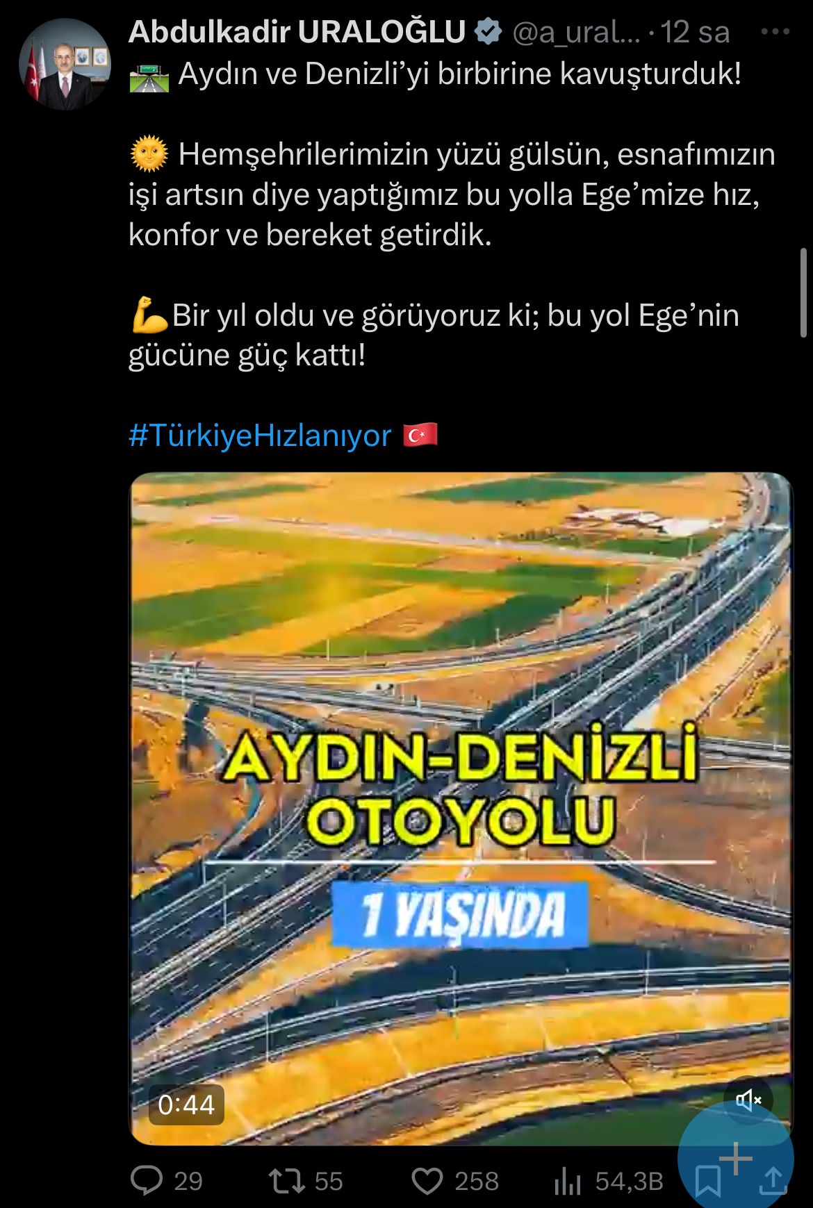 Aydin Denizli Otoyolu 1 Yasinda Bakan Uraloglu Sosyal Medyadan Kutladi 607670 856393Ded1F08Aa051E86822E5Eef7Fb