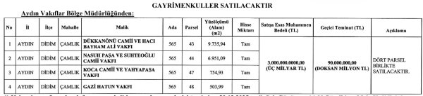Didimin En Gozde Yeri Vakiflar Rekor Bedelle Satisa Cikti 621852 Bf2B0C15B0E858C8Beb76831C2B1E372-1