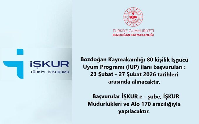 Bozdogan Kaymakamligi 80 Kisiyi Ise Alacak 642159 B6995C0696Ff3Dcb27E7843113A83A1C