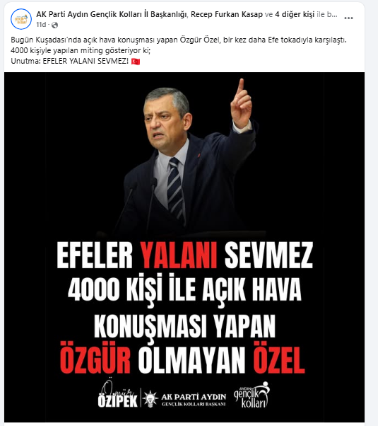 Ak Partili Ozipekten Ozele Tepki Efeler Yalani Sevmez 650861 D0Be0Cc69C69B618838Fd71C5Ec73Fd2
