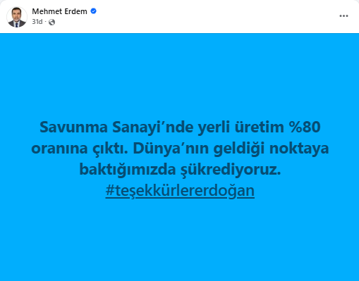 Erdemden Erdogana Savunma Sanayi Tesekkuru 645001 8D6570Ca3C0D2A4A8985258E65B527B7