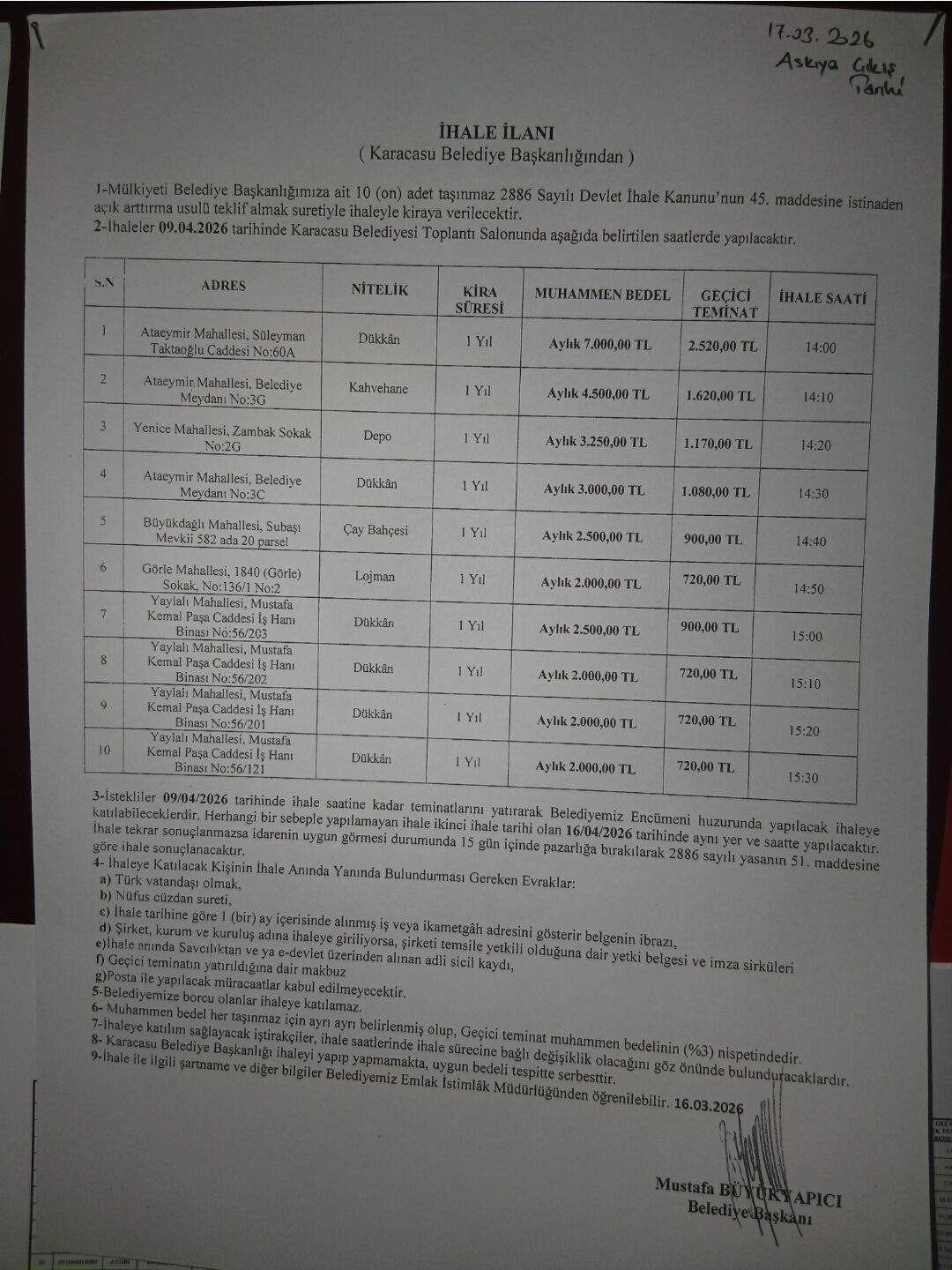 Karacasu Belediyesi 10 Tasinmazi Kiraya Veriyor Iste Tam Liste Ve Ihale Detaylari 649314 856F39C4A689991Fc268F72Cffd6C1Ee