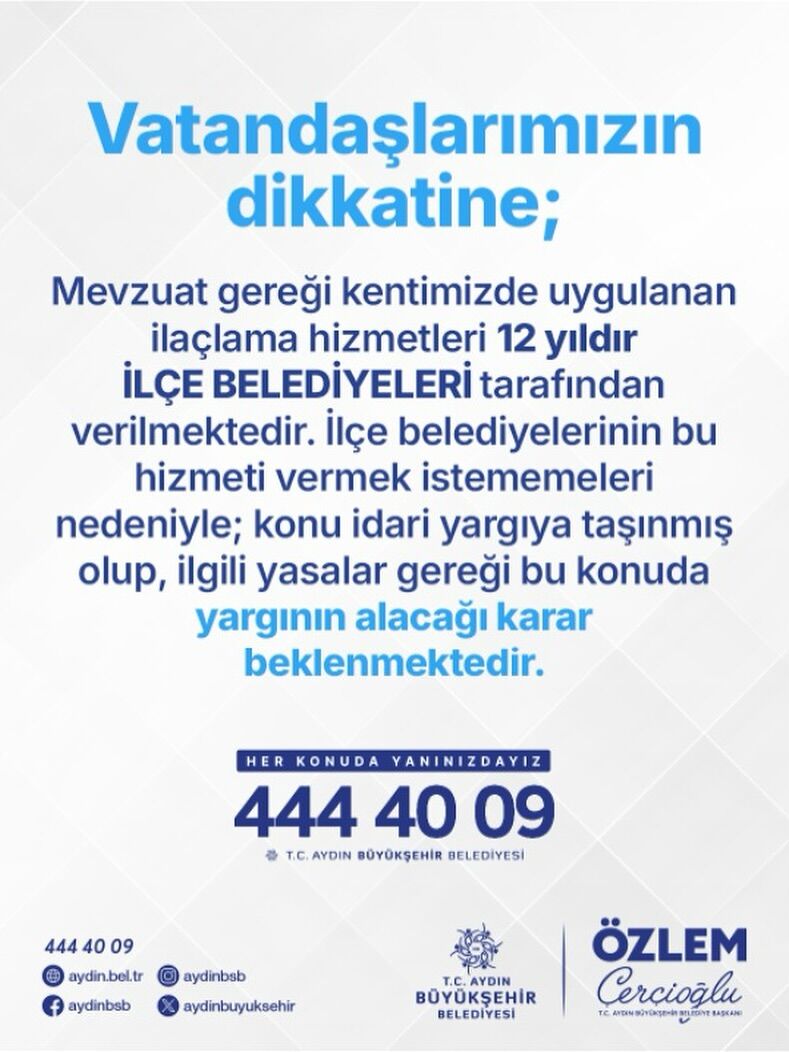 Aydin Buyuksehir Ilaclamada Yargiyi Isaret Etti 651620 Cf766C117Ebf9F5C58761963Efdc630C