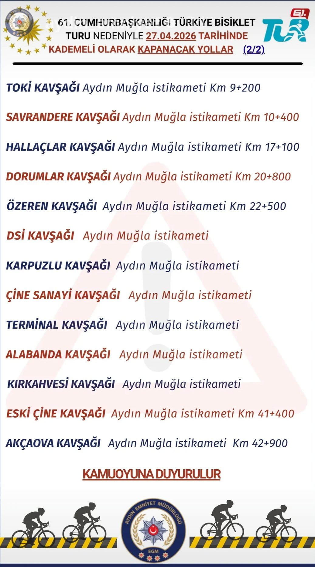 Aydinlilar Dikkat Bu Yollar Trafige Kapaniyor 657494 7804Bd