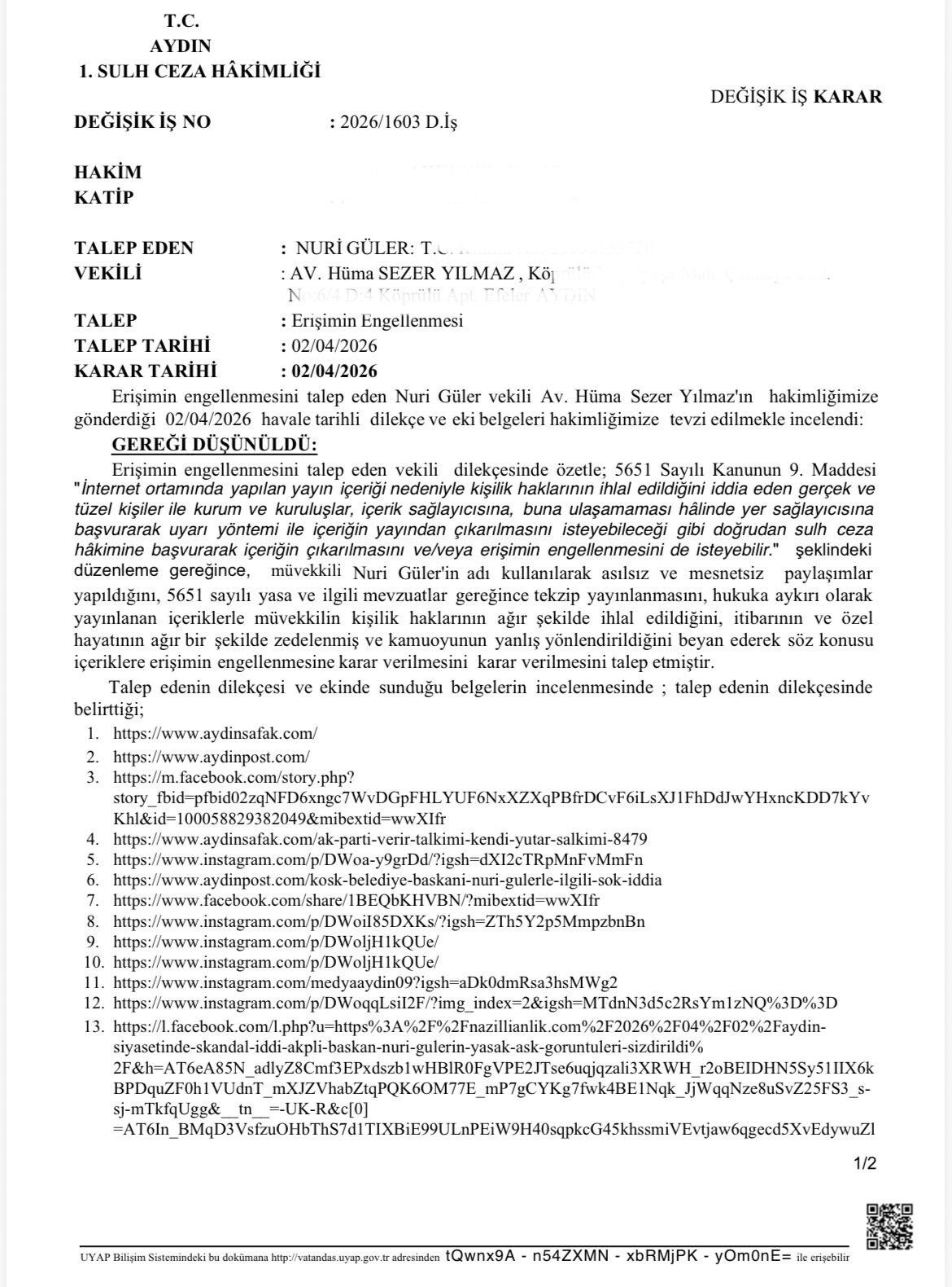 Baskan Guler Haberlerine Mahkemeden Erisim Engeli 652220 A20B2Baf8C3972B04Ee4F85B2De14B29