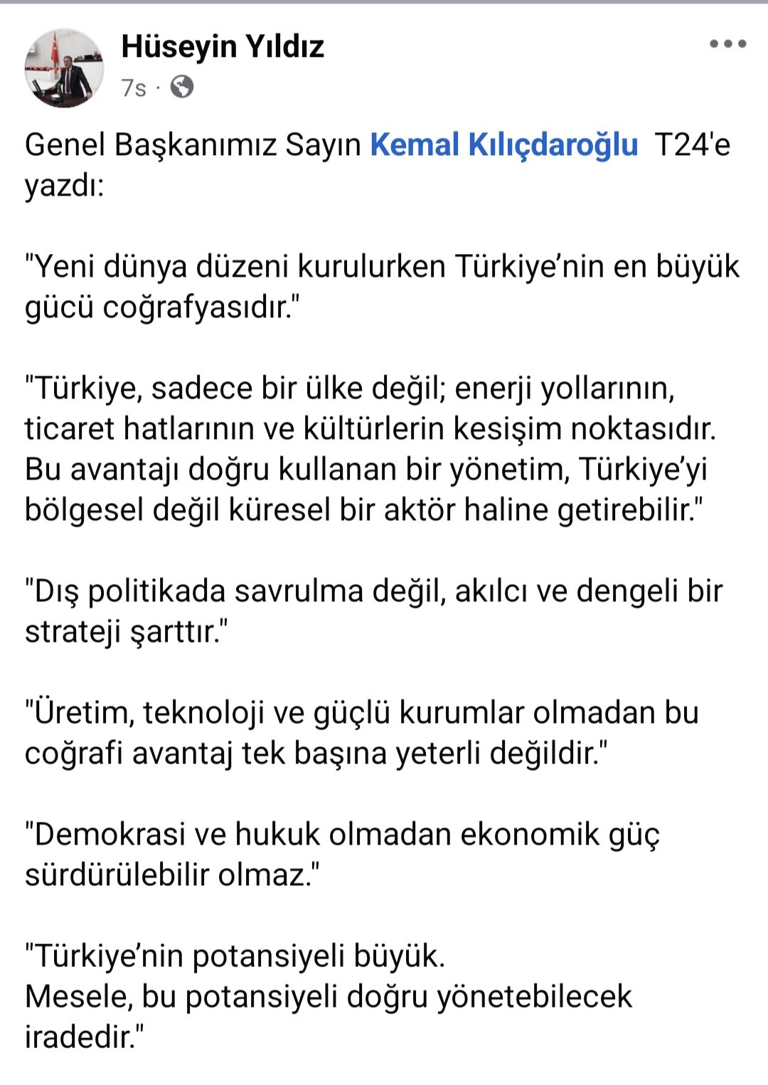 Chpli Yildizdan Dikkat Ceken Paylasim Kilicdaroglunu Genel Baskan Olarak Andi 652926 0415540Ff5472F23915326824757C548