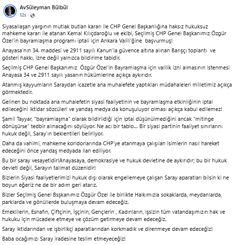Chpde Bayram Krizi Bulbulden Kilicdaroglu Ekibine Sert Tepki 666191 B56C2D