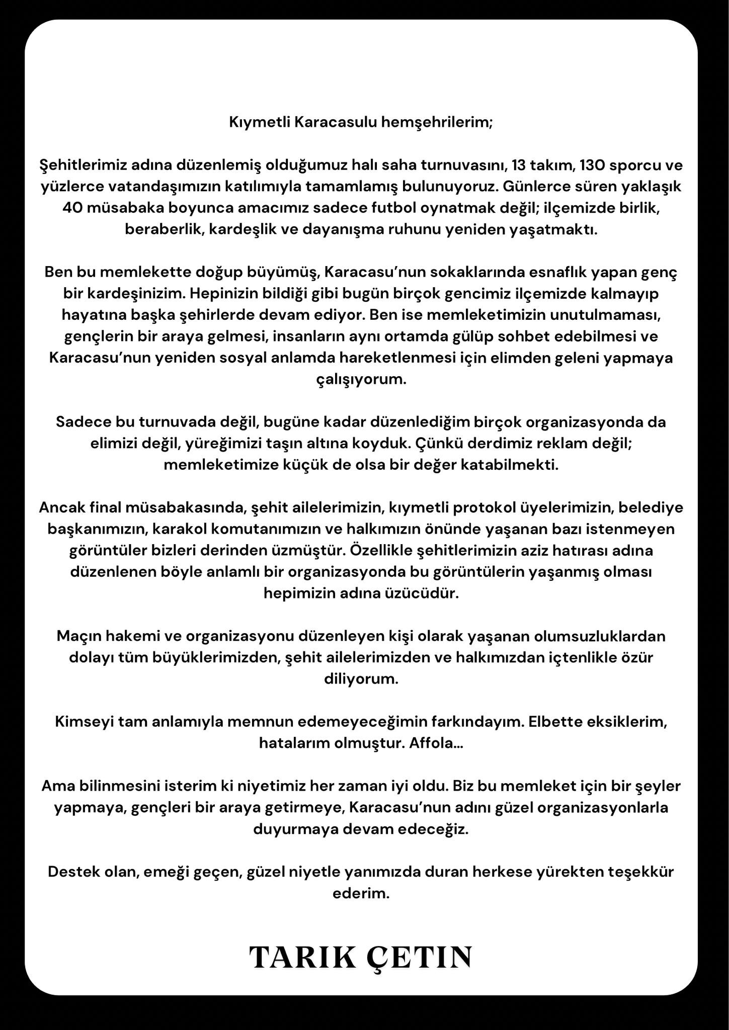 Karacasuda Sehit Anisina Duzenlenen Turnuvanin Organizatorun 663961 88Bcfb