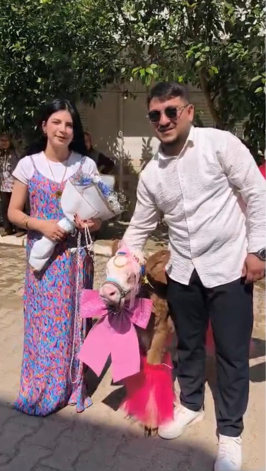 Nazillide Geline Bayram Surprizi Gelin Kocu Beklerken Buzagi 665177 362955