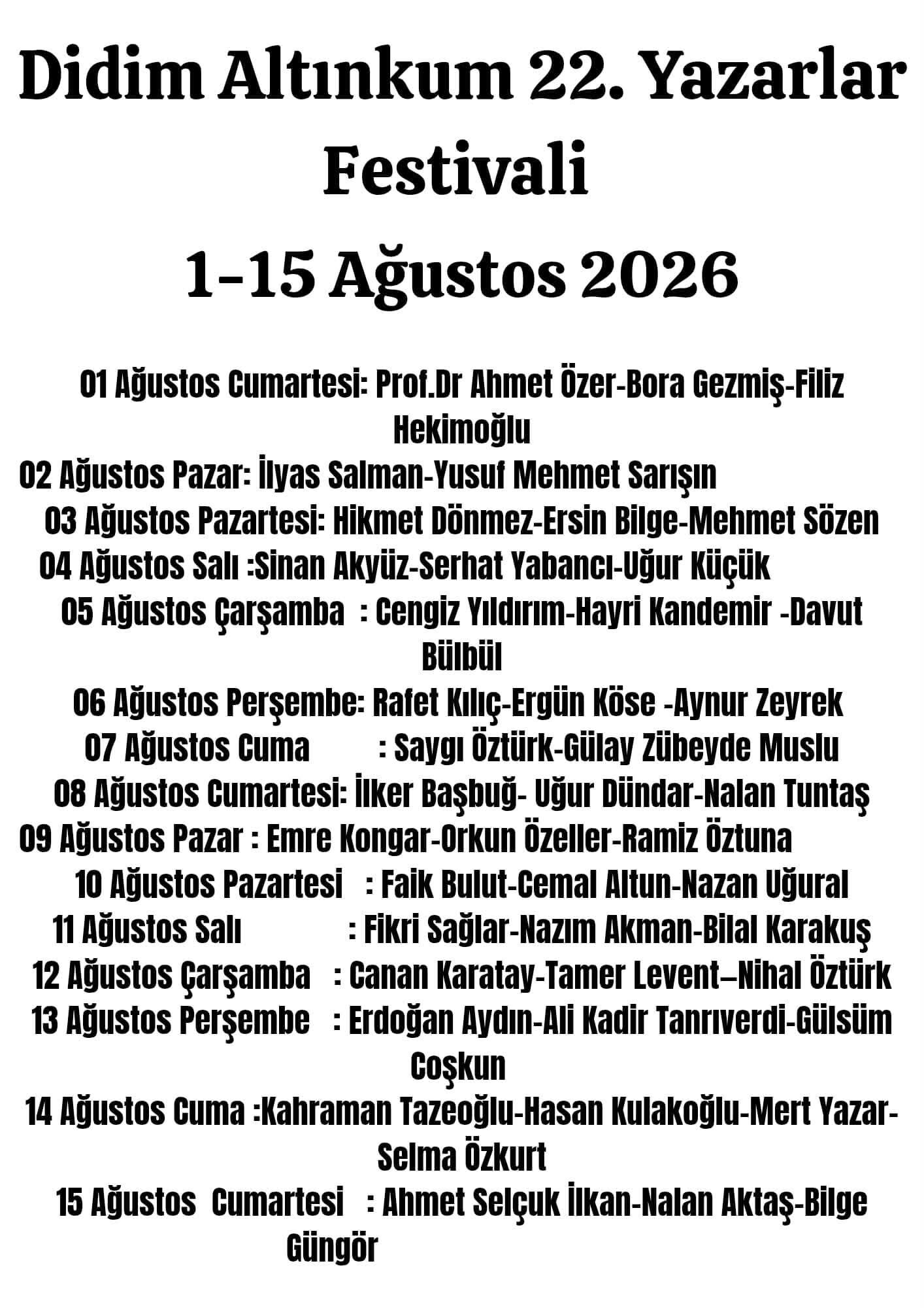 22 Didim Altinkum Yazarlar Festivali Basliyor Program Belli 681188 140F7F
