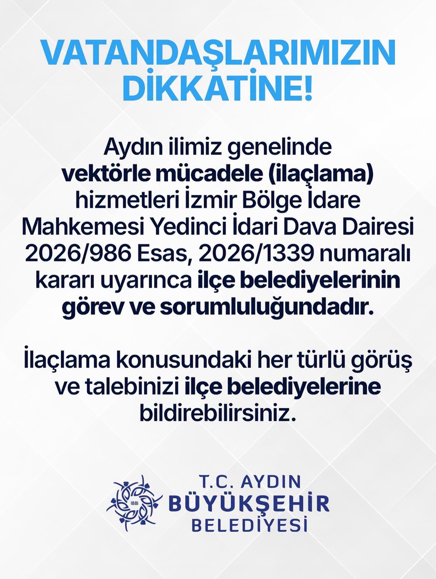 Aydin Buyuksehir Mahkeme Kararini Acikladi Vektorle Ilaclama 676172 81Ecb5