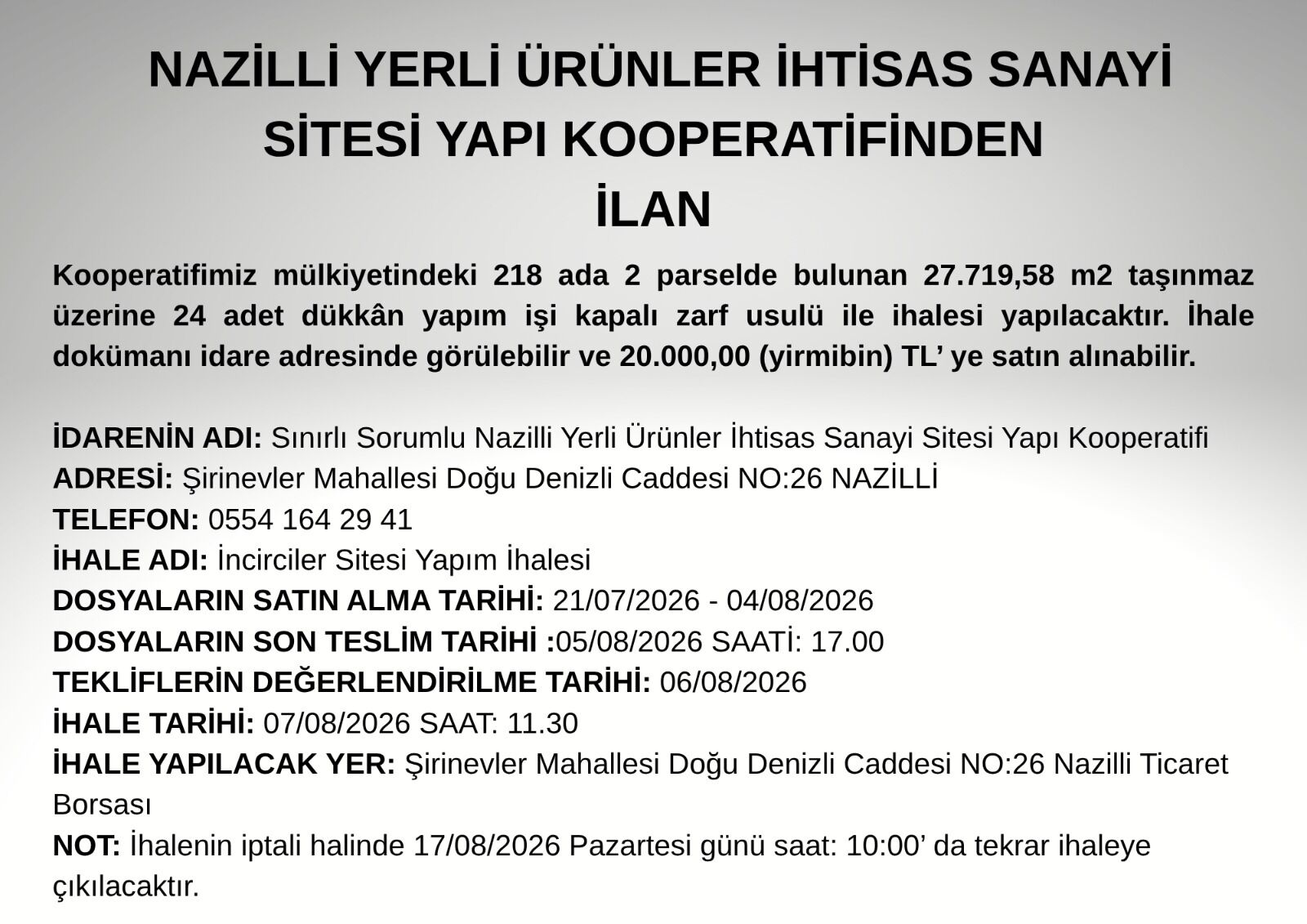 Nazilli Incirciler Sitesi Icin Geri Sayim Ikinci Parsel Ihal 680369 Cb7A9F