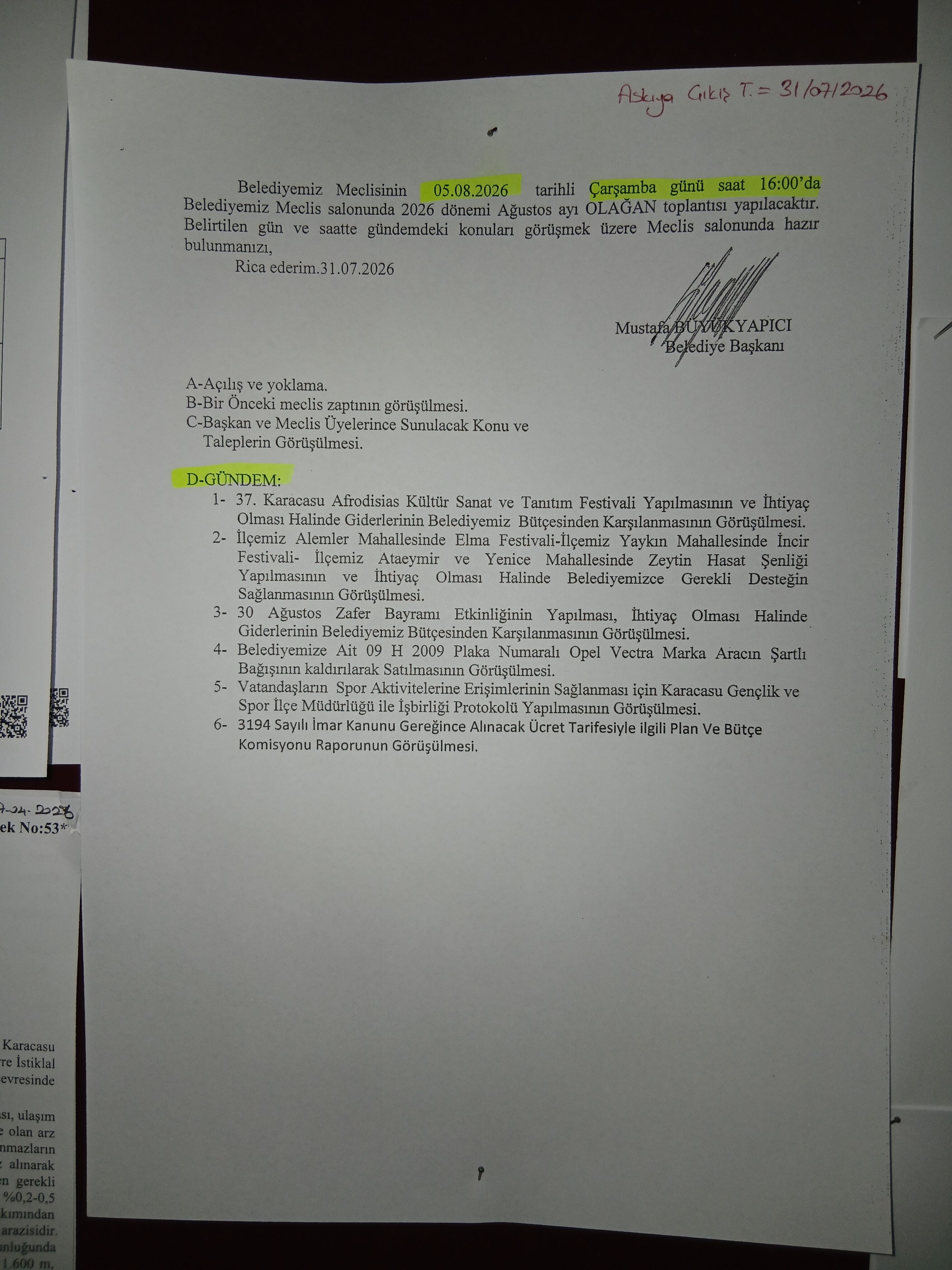 Karacasu Belediye Meclisi Toplaniyor Gundem Festivaller 683708 A28E07