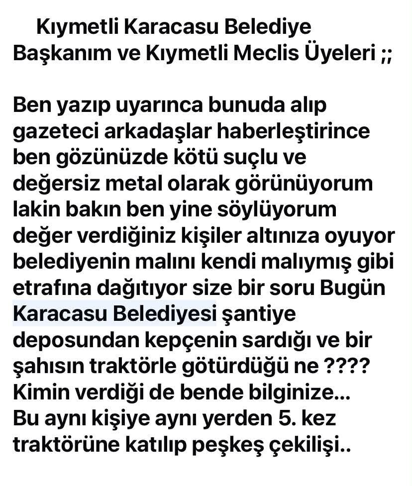 Mhp Eski Ilce Baskani Murat Uysaldan Karacasu Belediyesine S 685220 Aad068