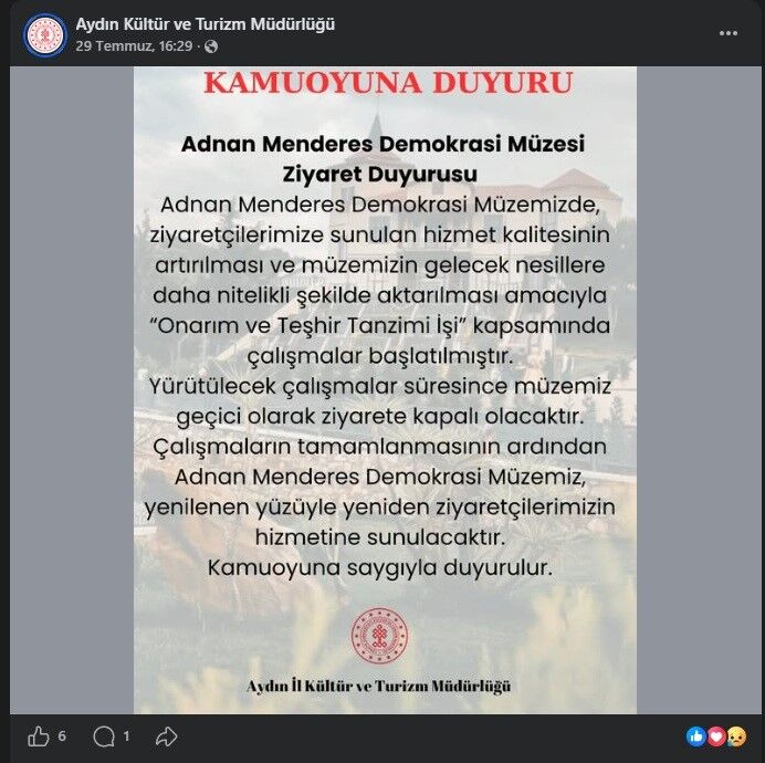 Resmi Sitede Acik Sosyal Medyada Kapali Aydin Da Muze Bilmecesi 1786091703808 57631