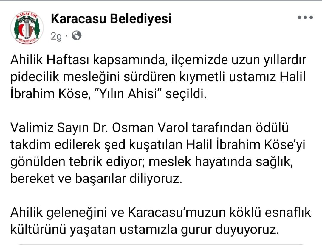 Karacasu Belediyesinden Yilin Ahisine Tebrik Ustamizla Gurur 693029 E00Cd7