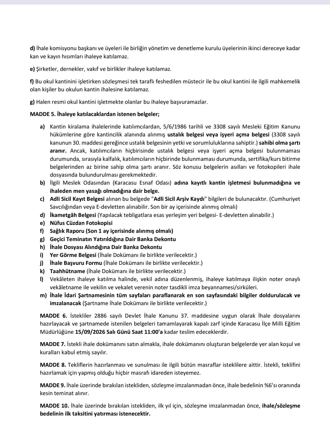 Karacasuda 3 Okulun Kantini Kiraya Veriliyor Ihale Tarihleri 690194 7Cbba0