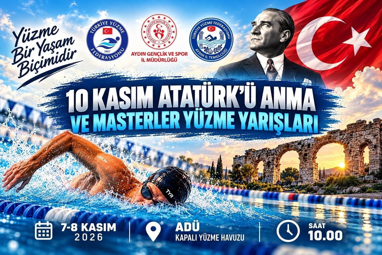 Aydın’da Atatürk’ü Anma ve Masterler Yüzme Yarışları düzenlenecek