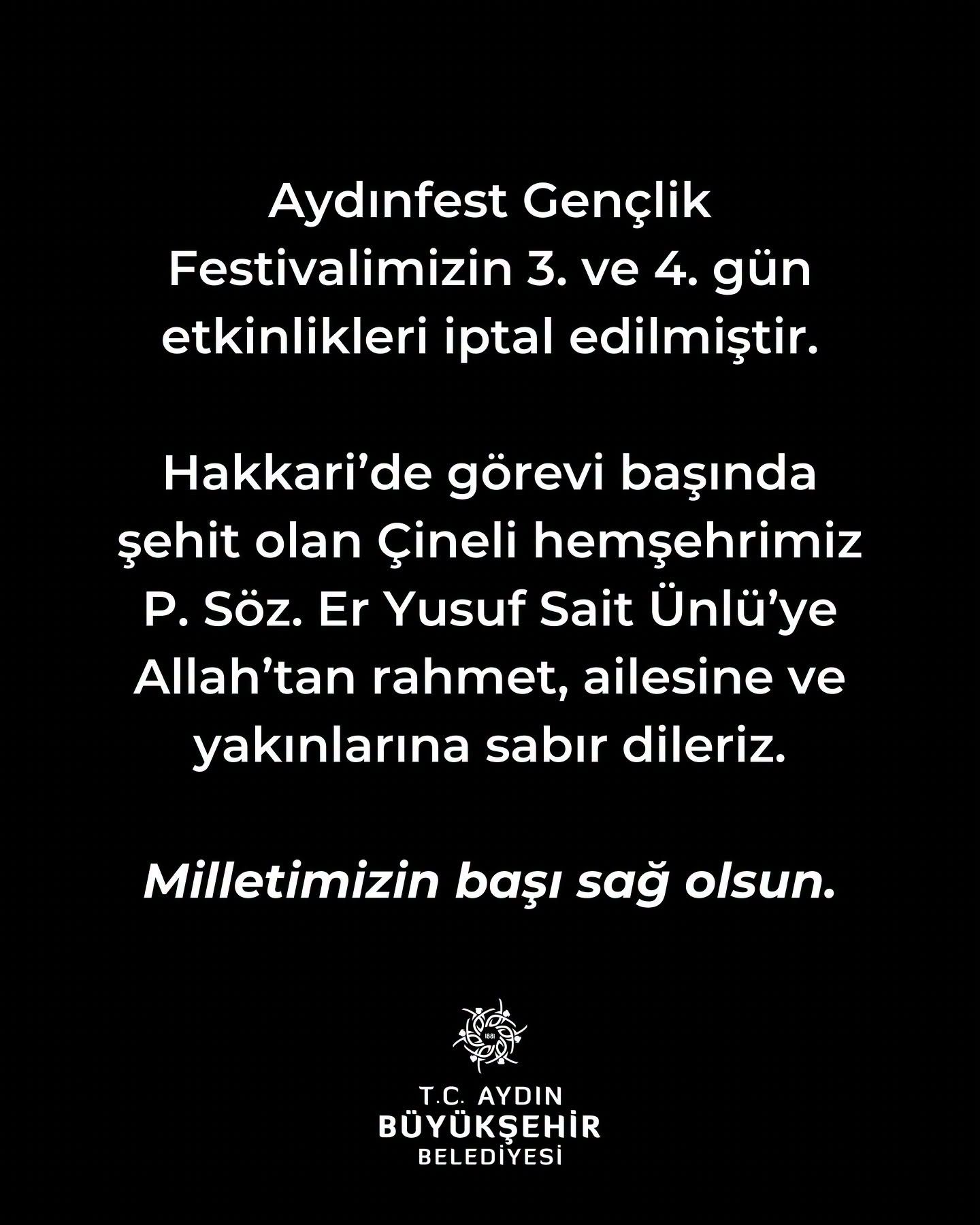 Cinenin Sehidi Icin Aydinfestte Konserler Iptal 703751 31D2Ab