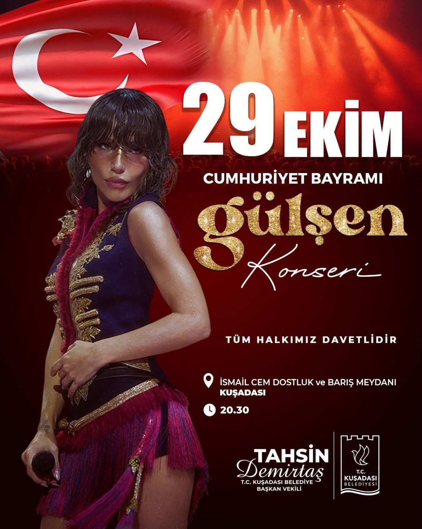 Kusadasinda Cumhuriyet Coskusu Gulsen Konseriyle Zirve Yapac 701022 160E6B